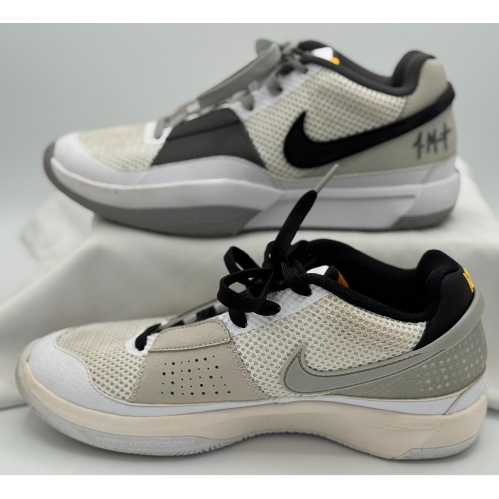Nike Men's Ja 1 Sneakers - Size 5 1/2 - Smoke Gray - Black and Gray Laces